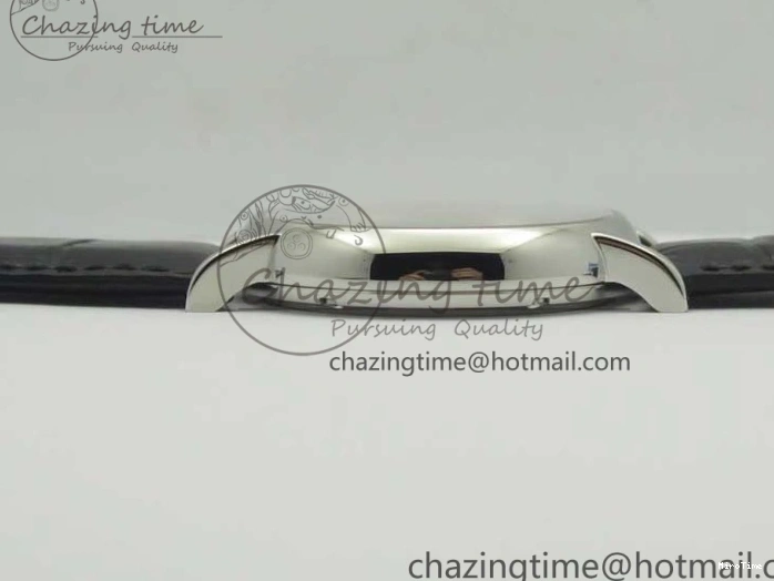 MIROTIME 0420 Fashionable Portofino Automatic SS TWF 1:1 Best Edition Silver Dial SS Markers on Black Leather Strap A 7200